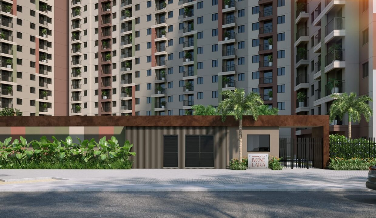 Fachada e portaria do Residencial Dona Ivone Lara
